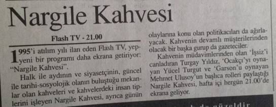 Nargile kahvesi gazete kupuru