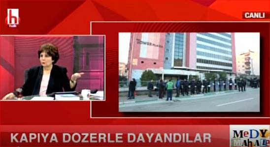 Flash TV kapiya dozerlerle dayandilar